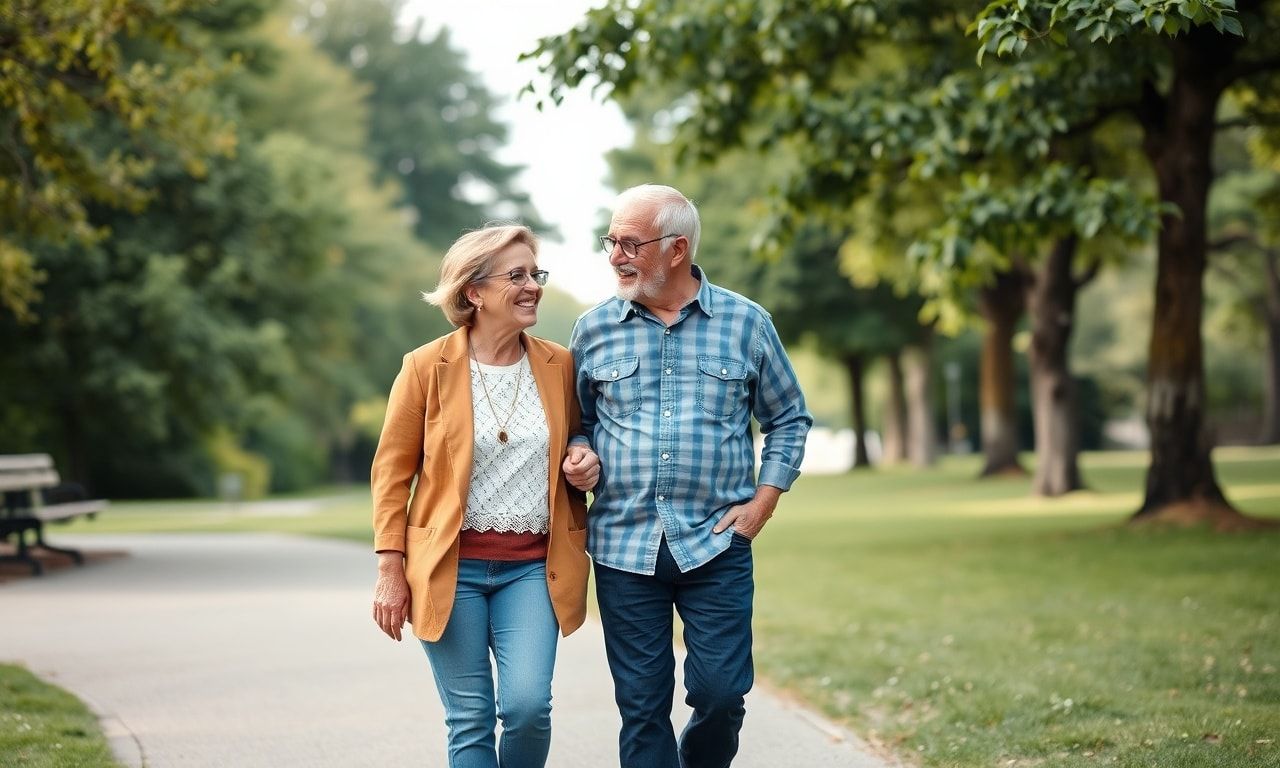 シニア夫婦の散歩