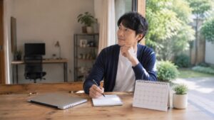 セミリタイアの言い換えを考えながら柔軟な働き方を計画する男性