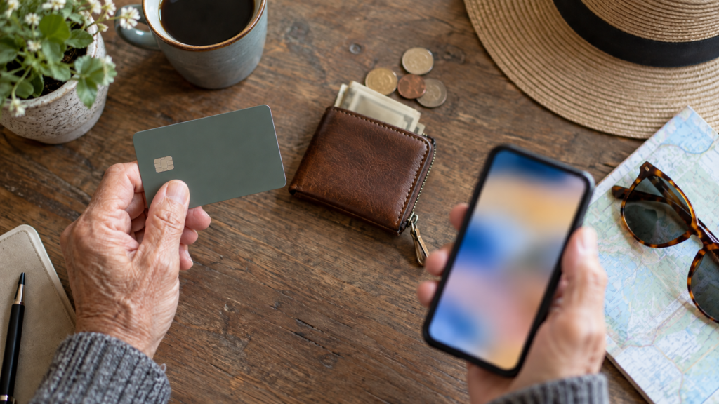 カードと現金とスマートフォンを並べた予備の支払い手段