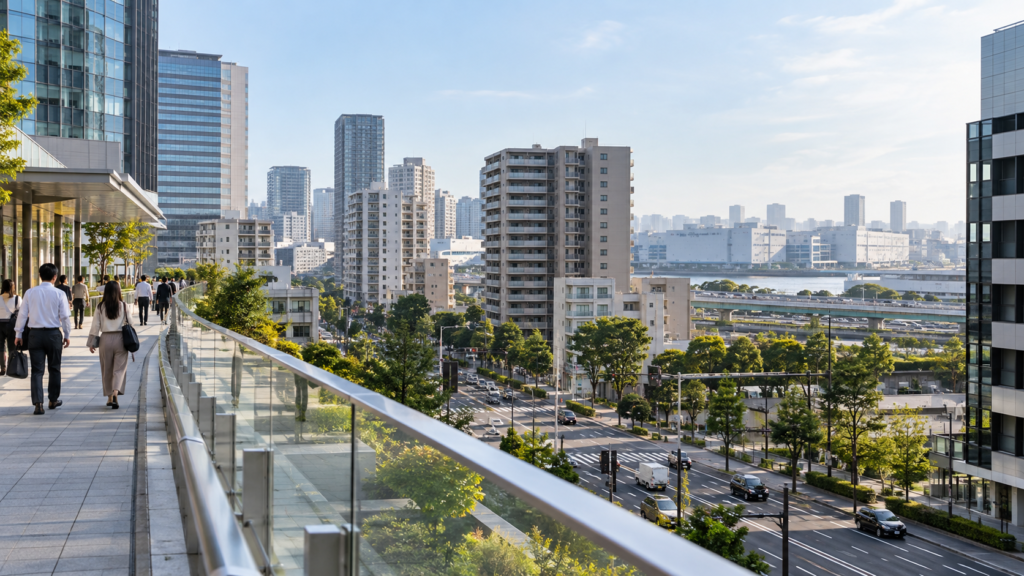 用途の異なる不動産を思い浮かべる街並み