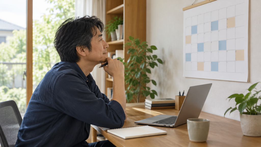 働く日と休む日を分けて手取り収入の計画を立てる人