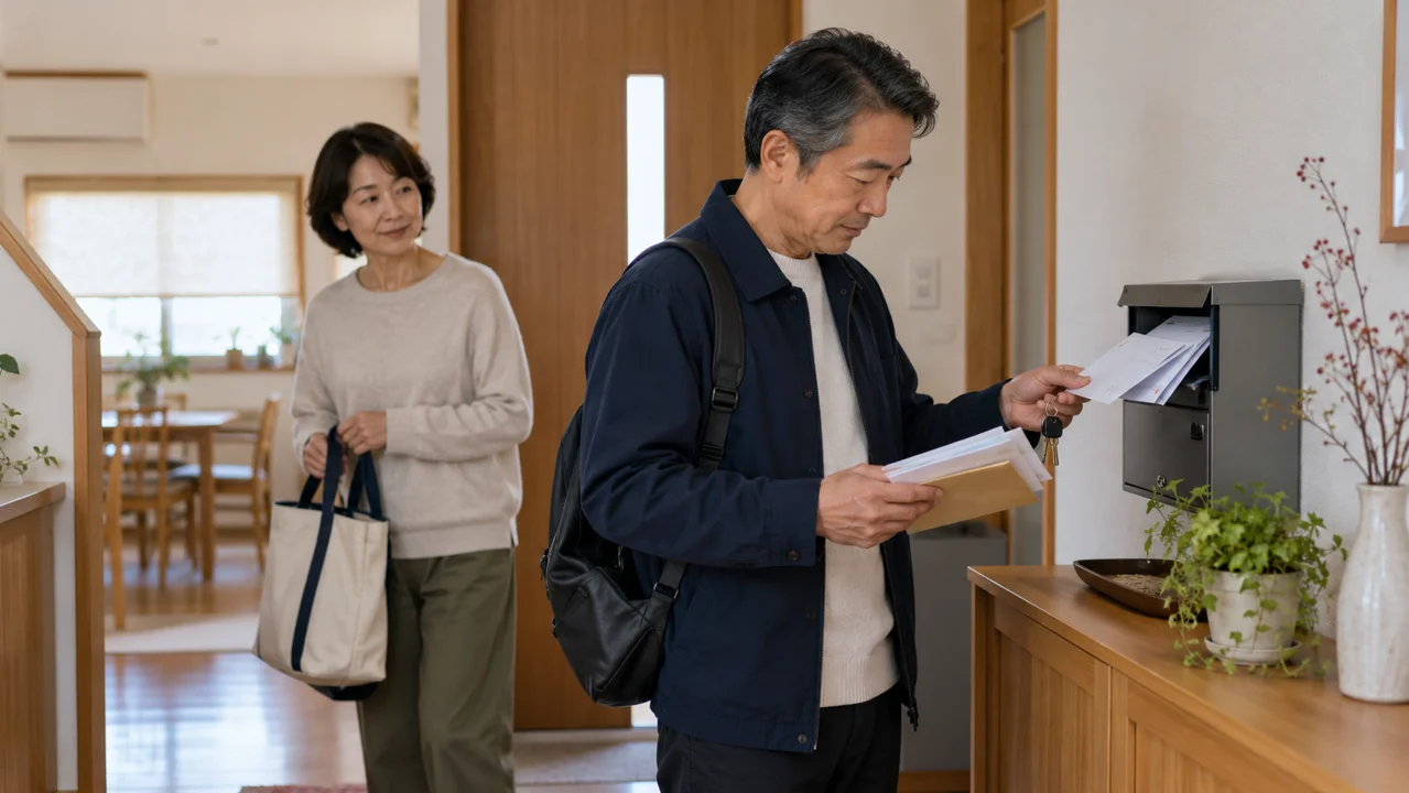 出発前に郵便物と住まいの管理を確認するイメージ