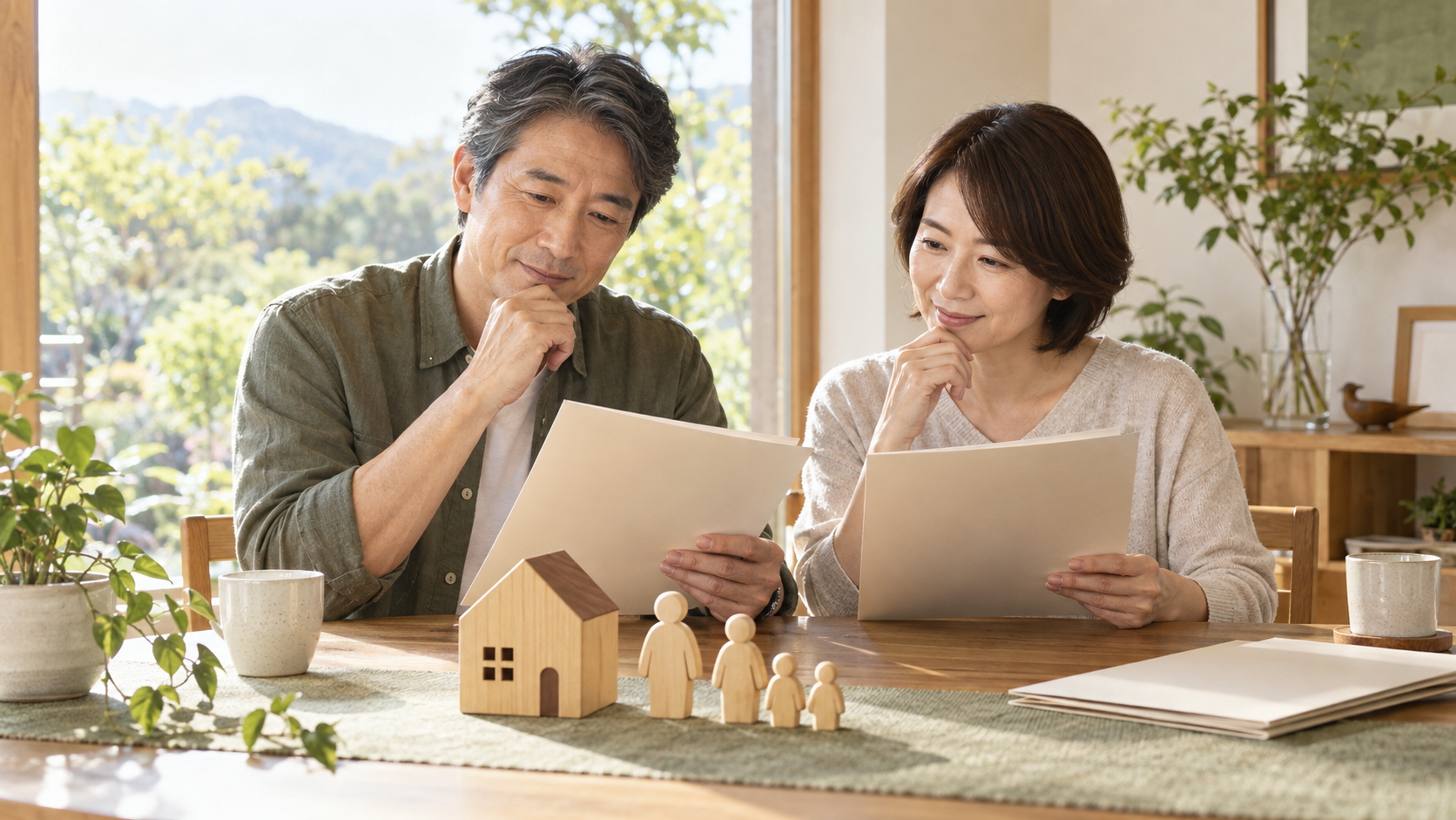 セミリタイア後の生命保険と家族の必要保障額を確認する夫婦