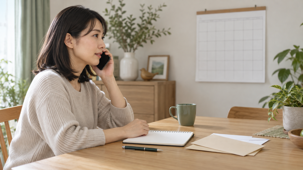 明細と確認事項を揃えて保険会社へ問い合わせる人
