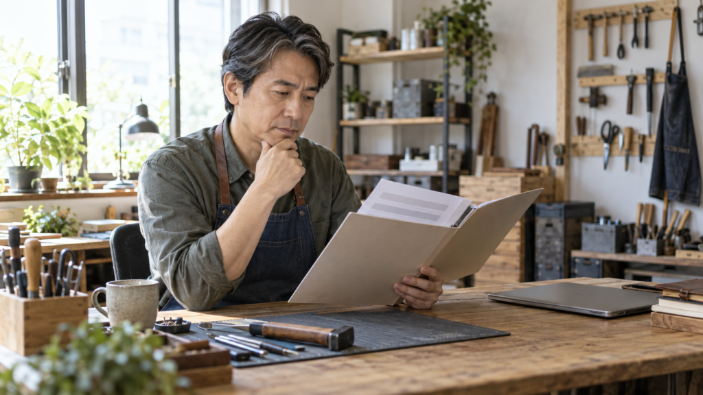 小さな自営の仕事内容と加入条件を確認する人