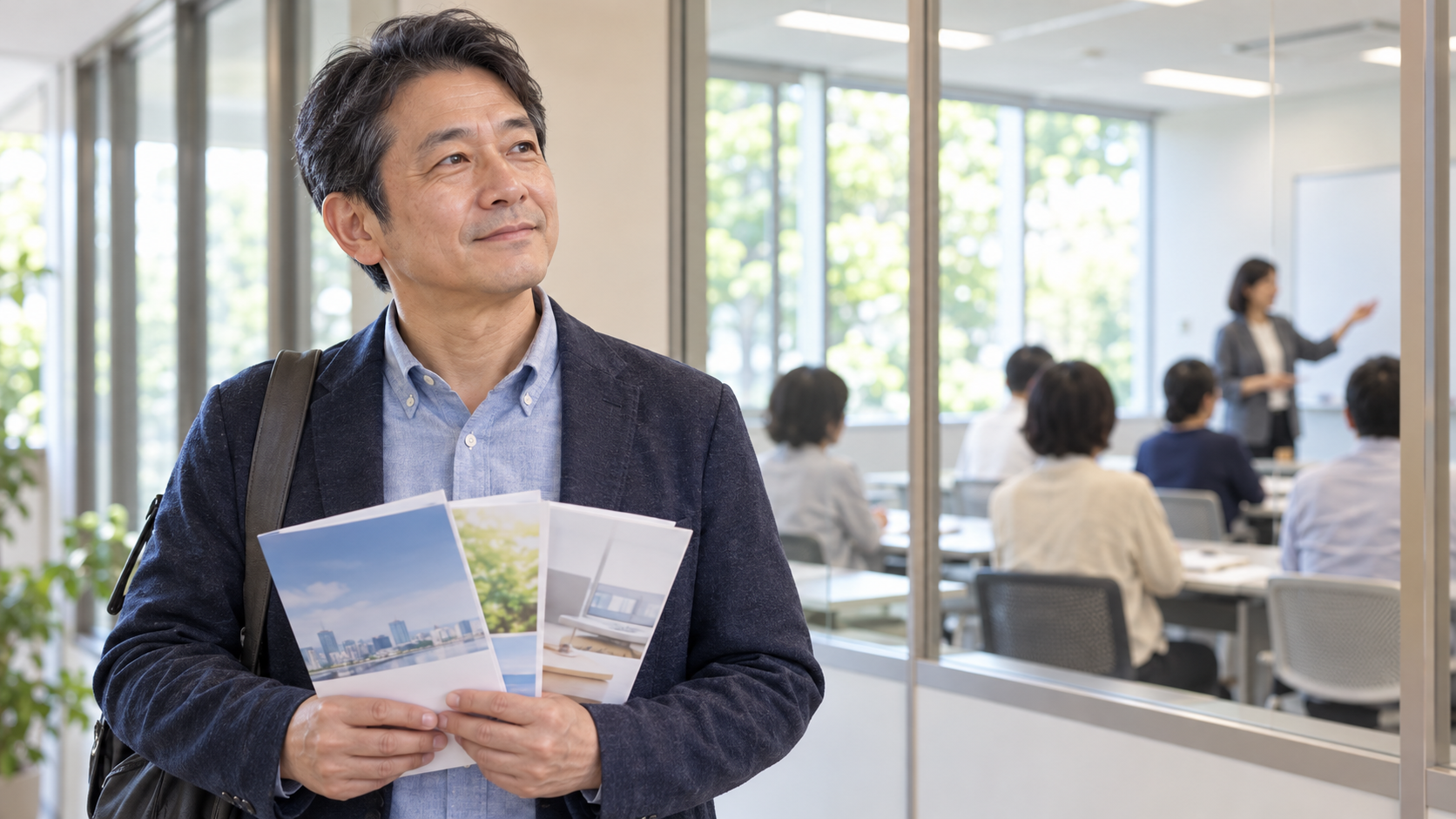 仕事と学習の予定を確認しながら職業訓練を検討する成人